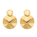 Brinco Dourado Orgânico Dois Círculos Amassados