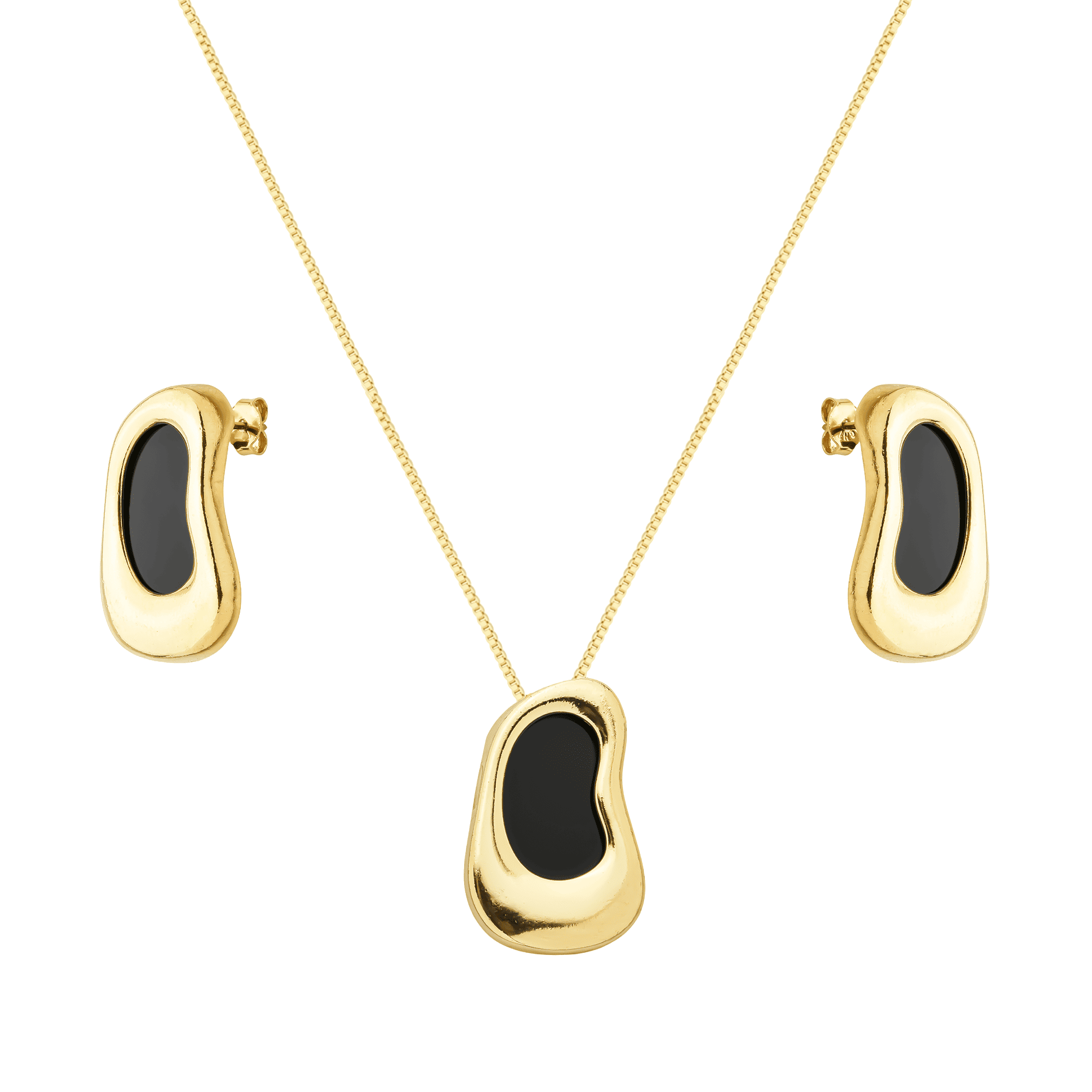 Conjunto Dourado Orgânico Preto