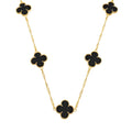 Colar Dourado 5 Trevos Preto