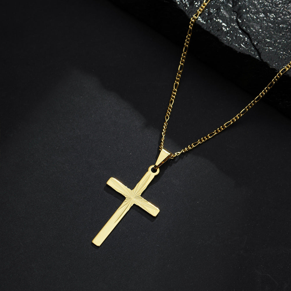 Pingente Dourado Masculino de Cruz - Galeria