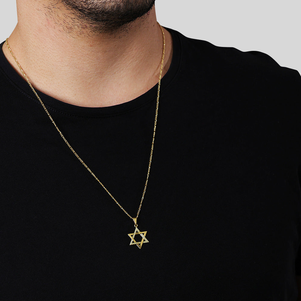 Pingente Dourado Estrela de Davi - Galeria