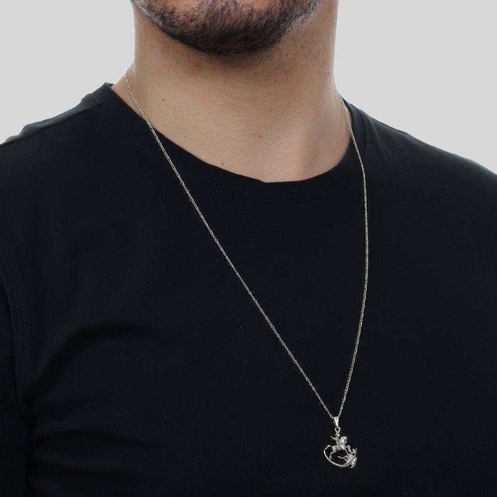 Pingente Prateado São Jorge - Galeria