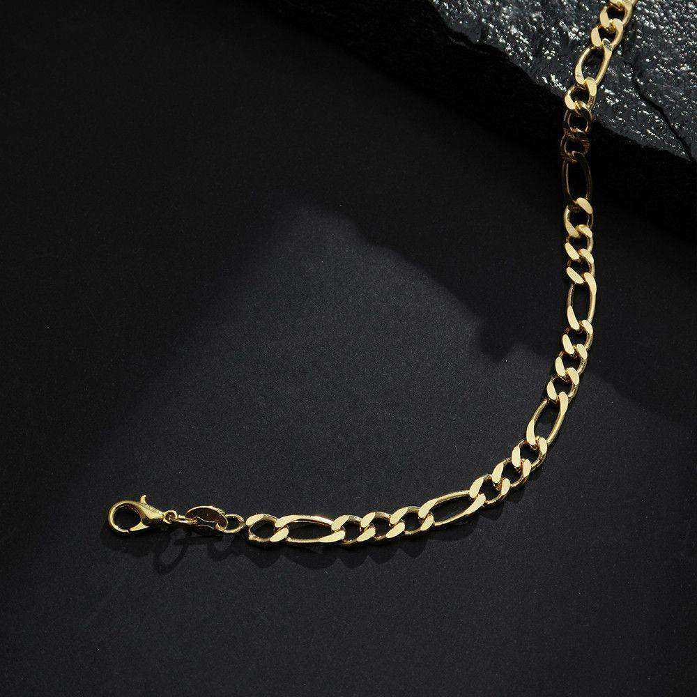 Pulseira Dourada Masculina Elo 3 por 1 – 5mm - Galeria